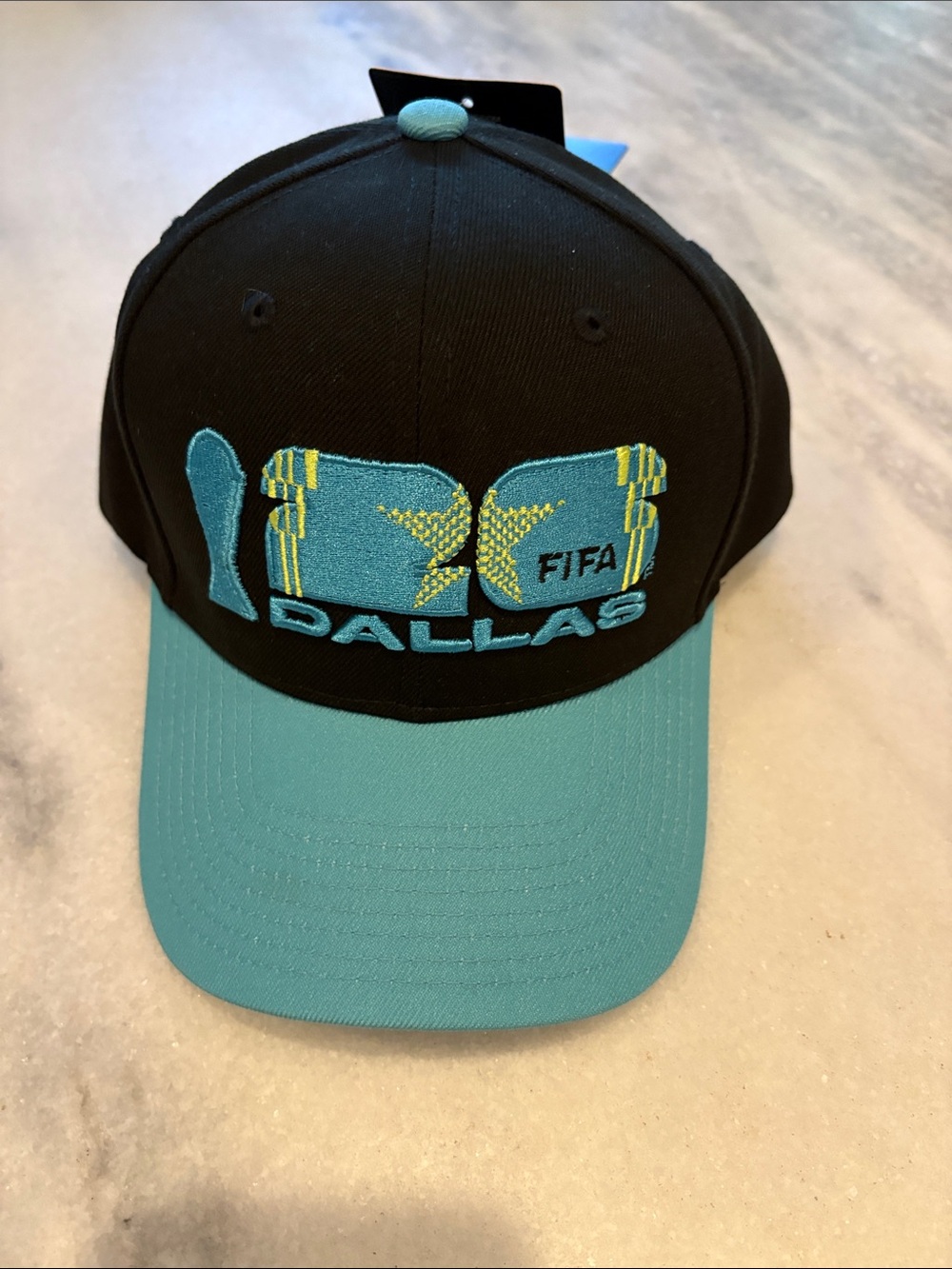 Official Dallas FIFA Embroidered Black & Teal Baseball Cap